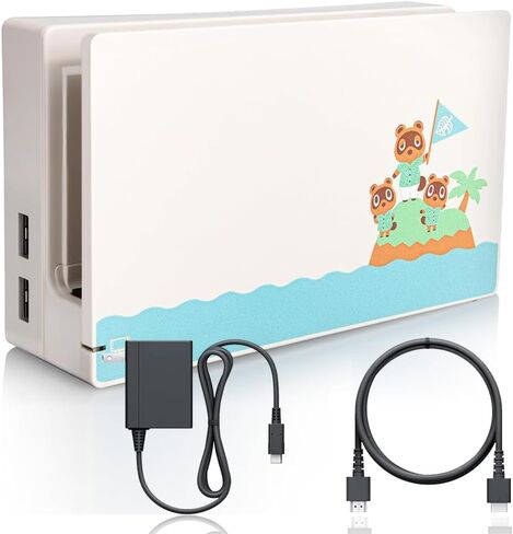 TV Dock Station for N-Switch/Console - 3 in 1 TV Base Docking Station Set, Charger, Accessories with 4K/1080P HDMI [Brown Box]. (Switch-Dock) in Saudi Arabia