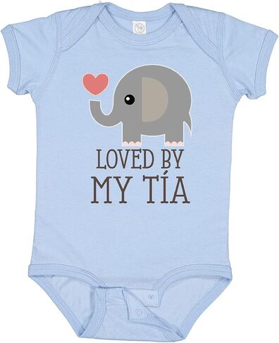 inktastic Tia Loves Me Baby Elephant Baby Bodysuit in Saudi Arabia