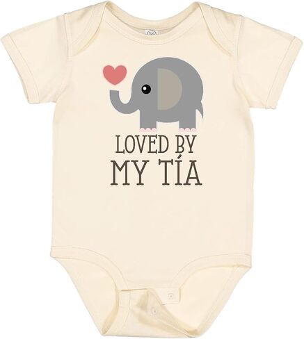 inktastic Tia Loves Me Baby Elephant Baby Bodysuit in Saudi Arabia