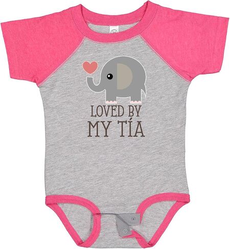 inktastic Tia Loves Me Baby Elephant Baby Bodysuit in Saudi Arabia
