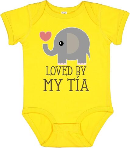 inktastic Tia Loves Me Baby Elephant Baby Bodysuit in Saudi Arabia
