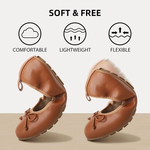 ATHMILE Ballet Flats Shoes for Women Foldable Women's Flats Comfortable Dressy Bow Round Toe Ballerina Flats for Casual Work Office Wedding in Saudi Arabia