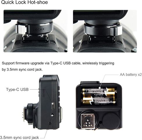مشغل فلاش لاسلكي Godox X2T-C TTL لكاميرا Canon، يدعم وظيفة HSS 1/8000s، 5 أزرار مجموعة مخصصة و3 أزرار وظائف للإعداد السريع in Kuwait