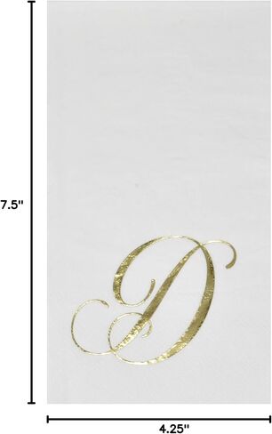 Gift Boutique 100 Gold Monogram Guest Napkins Letter B Disposable Paper Pack Elegant Metallic Golden Foil Dinner Hand Napkin for Bathroom Powder Room Wedding Holiday Baby Shower Decorative Towels in Saudi Arabia
