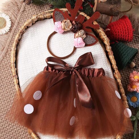 Newborn Christmas Photography Props Girl Outfit Baby Photo Shoot Props Tutu Skirt Dress Headband Photoshoot Costume in Saudi Arabia