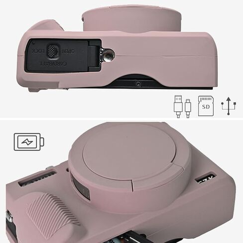 حافظة كاميرا لكاميرا Canon Powershot G7 X Mark III مع قطعتين واقي شاشة، حماية كاملة من السيليكون الناعم G7X III غطاء حماية للعدسات قابل للفصل لهاتف Canon G7X III G7X3-رمادي in Saudi Arabia