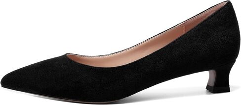 MOVINSTEPS Womens Suede Solid Pointed Toe Slip On Dress Wedding Kitten Low Heel Pumps Shoes 1.5 Inch in Kuwait