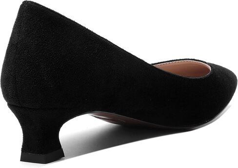 MOVINSTEPS Womens Suede Solid Pointed Toe Slip On Dress Wedding Kitten Low Heel Pumps Shoes 1.5 Inch in Kuwait