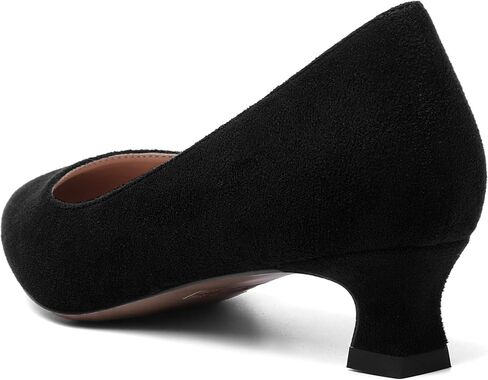 MOVINSTEPS Womens Suede Solid Pointed Toe Slip On Dress Wedding Kitten Low Heel Pumps Shoes 1.5 Inch in Kuwait