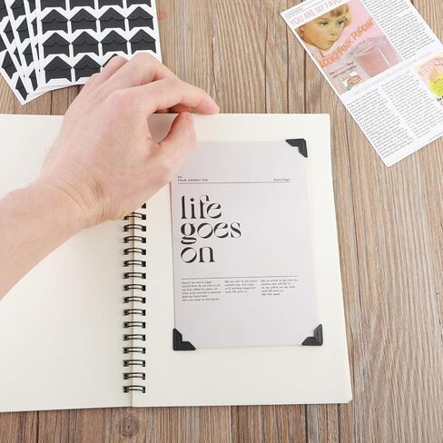 Photo Corners 360 Pcs Acid Free Photo Corner Stickers Photo Corners Self Adhesive Photo Mounting Corners for Scrapbooks Picture Album Memory Books Journal Scrapbook Supplies(Black) in Saudi Arabia
