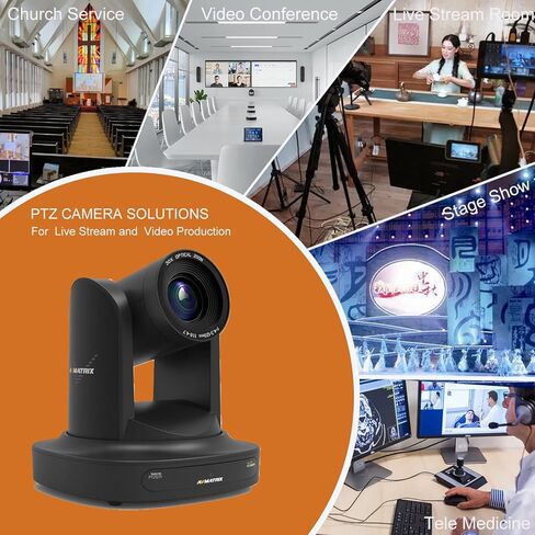 AVMATRIX PTZ Camera 30X,Streaming Camera with SDI HDMI 1080P 60Fps RS232 RS485 vMix IP Livestreaming for Church Broadcast and Conference PoE Ceiling&Wall Mount Bracket Included in Kuwait