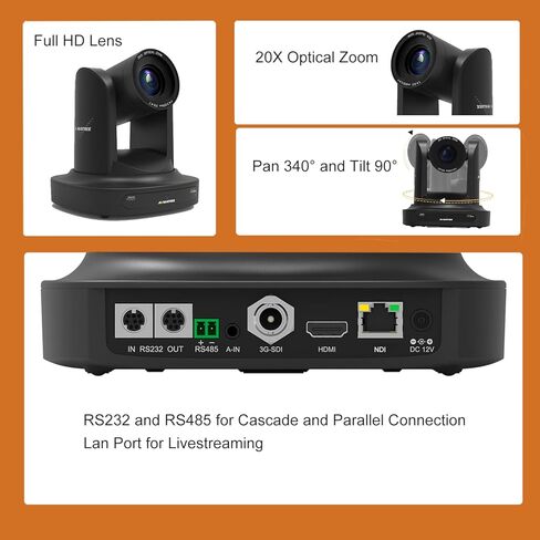 AVMATRIX PTZ Camera 30X,Streaming Camera with SDI HDMI 1080P 60Fps RS232 RS485 vMix IP Livestreaming for Church Broadcast and Conference PoE Ceiling&Wall Mount Bracket Included in Kuwait