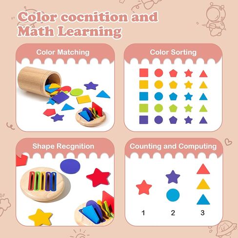 ألعاب wuffove Montessori لعمر 1-3 سنوات، ألعاب خشبية لفرز الألوان لتعلم الأطفال الصغار بعمر 123 عامًا، ألعاب المطابقة الحسية للرضع التنموية للأطفال الأولاد والبنات in Kuwait