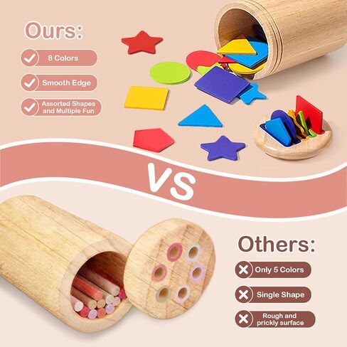 ألعاب wuffove Montessori لعمر 1-3 سنوات، ألعاب خشبية لفرز الألوان لتعلم الأطفال الصغار بعمر 123 عامًا، ألعاب المطابقة الحسية للرضع التنموية للأطفال الأولاد والبنات in Kuwait