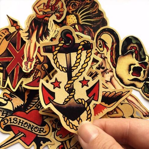 11pcs/Lot Sailor Jerry Sticker for Kids Toy Decal Suitcase Skateboard Wall Car Laptop Bicycle Motorcycle On Notebook Stickers in Saudi Arabia