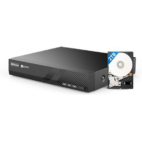 4K 8 Channel H.265 PoE Network Video Recorder, HD NVR Only Work with 4MP/5MP/6MP/8MP IP Cameras, Pre-Installed 2TB HDD & One SATA Ports Up to 8TB, Remote Access 24/7 Recording, LY-NVR8P2T