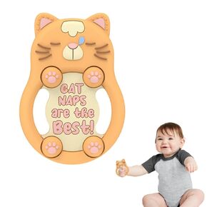 Baby Teething Toys, Teethers for Babies 3 Months+, Baby Teether for Teething Relief, Funny Unisex Newborn Gifts for Baby Showers & Registries(Hippo)