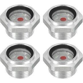 PATIKIL Air Compressor Oil Sight Glass, 4 Pack 3/4" NPT Male Thread Aluminum Alloy Oil Liquid Level Gauge Air Compressor Parts with O-ring