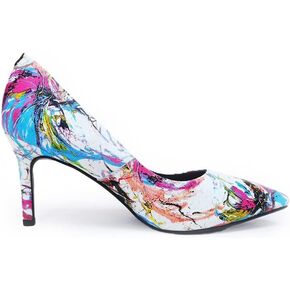 Rio Artistic Unique Paint Genuine Leather Stiletto Heel Dress Pump Shoes