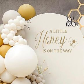 A Little Honey is on The Way Baby Shower Party Sign Decorations, Welcome Baby Shower Decal Sign Gender Reveal Girl or Boy Wall Stickers Sign for Baby Party Backdrop Supply