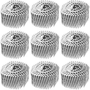 uxcell 3600 Count Siding Nails 2-1/2"x0.09" 15-Degree 304 Stainless Steel Ring Shank Full Round Head Collated Wire Coil for Lath and Sheathing Materials