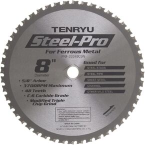 Tenryu PRF-20348CBN 8" Carbide Tipped Saw Blade ( 48 Tooth MTCG Grind - 5/8" Arbor - 0.087 Kerf)