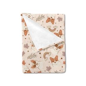 Fall Dogs Baby Blanket for Boy Girl Golden Retriever Boho Rainbow Leaves Flannel Soft Receiving Blankets Dogs Lovers Gift Bed Blanket Toddler Infant Newborn Nursery Crib Swaddle Blanket 30x40