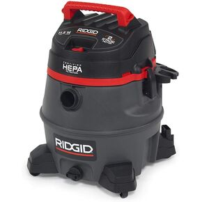 RIDGID 50368 RV2400HF Wet Dry Vacuum, 14-Gallon Shop Vacuum with Certified HEPA Filtration, 2-Stage 11.5A Motor, Casters, Pro Hose, Drain, Blower Port , Red