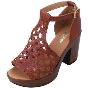 Macarena Collection Women's Flatform Wedge Casual Sandal Handmade Woven Leather Block Heel Sandals for Women - Mexican Artisan Crafted Style 4350