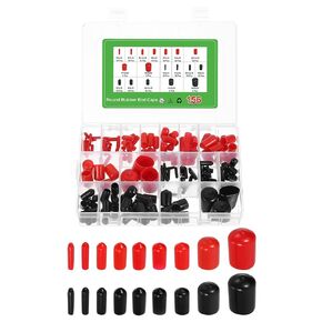 uxcell 165pcs Rubber End Caps, Flexible Rubber Caps, PVC Caps Rubber Screw Thread Protectors Assortment Kit - 9 Sizes in Plastic Case Form 2mm to 20mm (Red and Black)