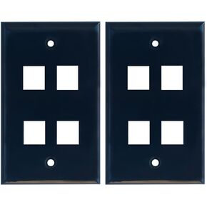 2 Port Keystone Wall Plate Light Almond - 1 Gang Dual Keystone Blank Wallplate for CAT7/CAT6/CAT6a/CAT5e Jacks(2-Pack)