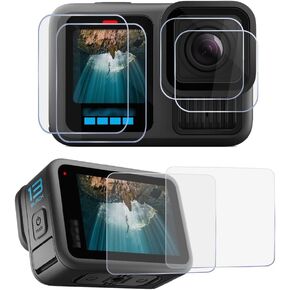 Hero13 Screen Protector for GoPro Hero13 Action Camera Screen + Front LCD Display Screen + Lens[2 Sets], Ultra-Clear Tempered Glass Films for Hero13-6Packs