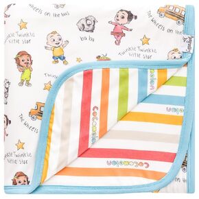 Large Premium Knit Baby 3 Layer Stretchy Quilt Blanket "CoComelon Friends" by Copper Pearl