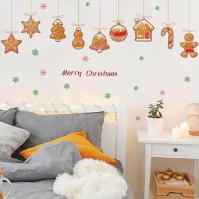 Merry Christmas Wall Decals for Bedroom-Hanging Xmas Tree Snowflake Wall Stickers for Living Room Window Door Decor-Removable Art Mural for Kids Baby Gift Nursery Decor Supplies (Christmas)