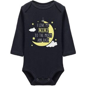 I Love My Mimi to The Moon and Back Baby Bodsuit Long Sleeve Rompers Cotton Jumpsuit Outfits