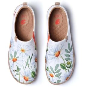 UIN حذاء نسائي سهل الارتداء للسفر Art حذاء رياضي خفيف الوزن مريح للمشي بدون كعب مسطح Toledo Ⅰ Blooming Scene in Kuwait