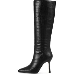 AOSPHIRAYLIAN Knee High Boots for Women Square Toe Tall Boots with Zipper Fashion Dress High Heel Boots Black Brown
