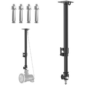 Wellmaking Adjustable Wall Mount, Photography Studio Camera Wall Ceiling Mount Boom Arm Up to 30" for Photo Video Ring Light, Monolights, Umbrellas, Reflectors, LED Light, with 3/8" 1/4" Thread