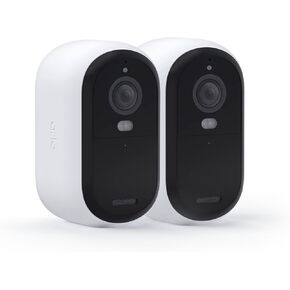 Arlo Essential Security Wireless 2K Camera with Spotlight, Indoor/Outdoor, 2nd Gen, 2-Way Audio, Color Night Vision, Motion Activation, Real Time Notifications, White, VMC3250, 2-Pack (Renewed)