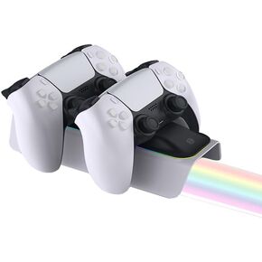 Suitable for PS5 controller charging device, supports two charging devices, with RGB lighting, suitable for Playstation 5 controller, suitable for Playstation Dualsense charging
