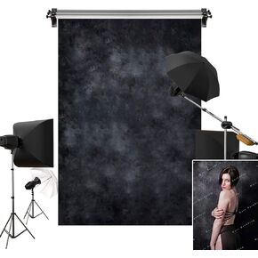 Kate 6.5x10ft/2m(W) x3m(H) Black Photo Backdrop Dark Textured Backgrounds Portrait Photography Studio Prop