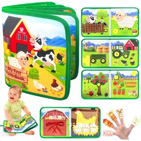 COVTOY Busy Book for Toddlers 1-3,Montessori Toys Busy Board for 1 2 Year Old Boy Girl Birthday Gifts-Quiet Activity Book with Life Skills, Cognition, Sorting, Matching - Toddler Travel Toys