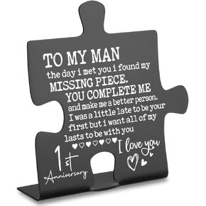 9 Year Anniversary Plaques Gifts for Men Husband, Men 9th Anniversary Plaques Gifts form Wife, Happy 9th Anniversary Marriage Gifts for Husband Men Desk Decor Sign YP217