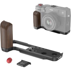 SmallRig X100VI / X100V Handgrip, Wooden L-Shape Grip for FUJIFILM X100VI / X100V Camera, Built-in Quick Release Plate for Arca, with Shutter Button and Hot Shoe Cover (Black) 4805