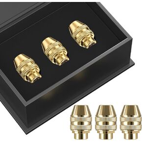 Keyless Chuck Compatible with Dremel, 3-Pack Pure Copper 1/32" (0.8mm) to 1/8" (3.2mm) Shank Rotary Tool Replacement 4486