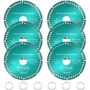 6 Pack 4 Inch Angle Grinder Attachments,7/8" Arbor Angle Grinder Cutting Disc,Cut Everything in Seconds,Multifunctional Cutting Blade for Various Materials-Green(Green)