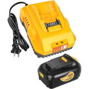 Genuine Capacity 20V Max Battery Replacement for Dewalt Battery 3.0Ah and DCB112 Charger - OEM Equivalent Capacity, Compatible with 12-20V Battery and All 20V Dewalt Cordless Tools