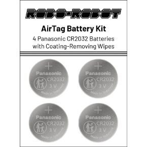 AirTag Battery Replacement Kit with Coating-Removing Wipe, Size CR2032, Original OEM Replacement Battery for Apple AirTags (4-Pack)