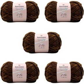 Cuddly Velvet Chenille Yarn, Super Soft Fluffy Bulky for Knitting Crocheting Crafting Blanket Amigurumi, Durable for Shedding, 100 Gram (3.53 Ounces) 109 Yards (100 Meters) (Apple Green)