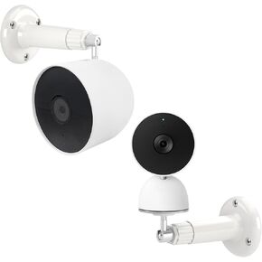 2Pack Adhesive Wall Mount for Google Nest Cam Outdoor or Indoor, Battery/Wired-2nd Generation, 360 Swivel+90 Tilt Adjustable Wall Bracket to Get Better View Angle for Google Nest
